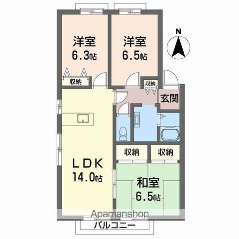 ディアス石井(3LDK/2階)の間取り写真