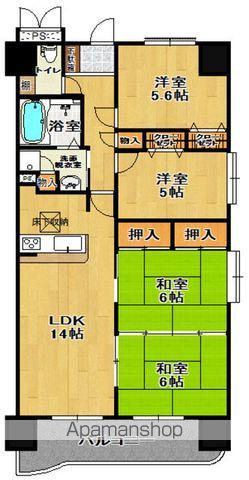 チサンマンション桃見台 111号(4LDK/1階)の間取り写真