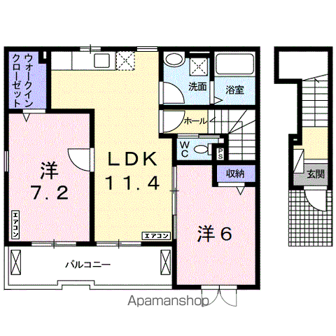 阪和線 紀伊駅 徒歩25分 2階建 築12年(2LDK/2階)の間取り写真