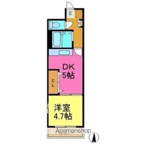 クイーンシンフォニー今池(1DK/4階)の間取り写真