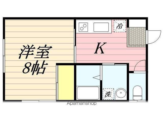 ロワールハイツⅡ(1K/2階)の間取り写真
