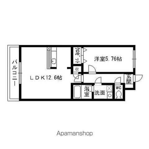 コンフォートシティ成田(1LDK/2階)の間取り写真