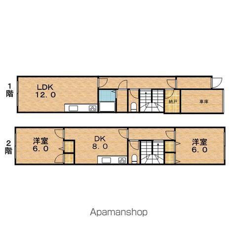 札幌市東西線 西11丁目駅 徒歩14分 2階建 築33年(2LDK)の間取り写真