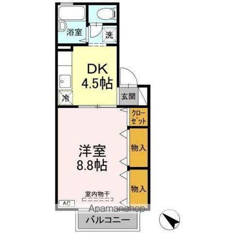 フロラシオン川内I棟(1DK/1階)の間取り写真