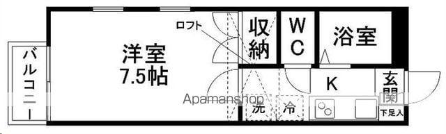 アーバナイト子平町(1K/1階)の間取り写真