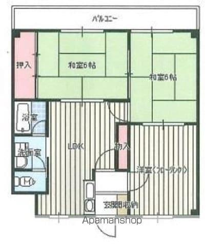 エバーライフ箱崎Ⅲ(3DK/2階)の間取り写真