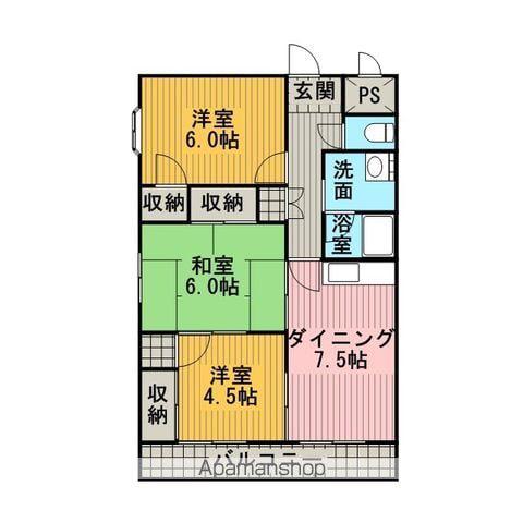 アンフォーラYUU(3DK/2階)の間取り写真
