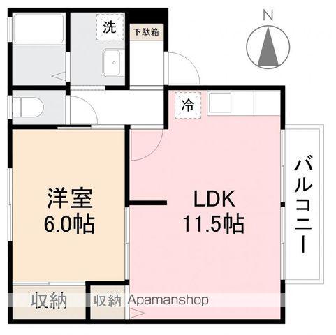 レジデンス香西(1LDK/1階)の間取り写真