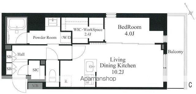 ラティエラ秋葉原(1LDK/11階)の間取り写真