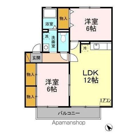 ハイカムール東台 ABCD(2LDK/1階)の間取り写真