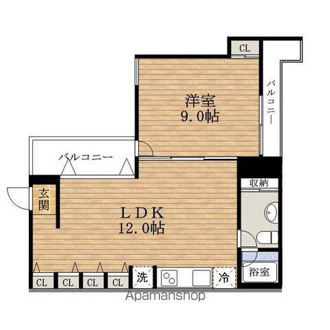 URBANFLATS湊町 (1LDK/8階)の間取り写真