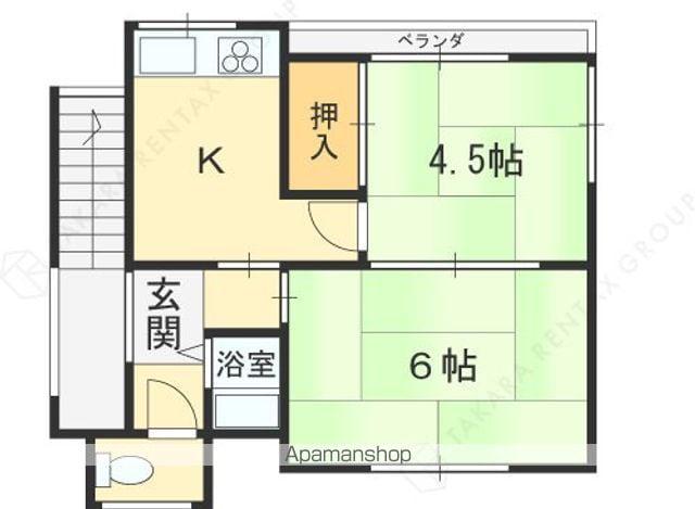辻本文化(2K/2階)の間取り写真