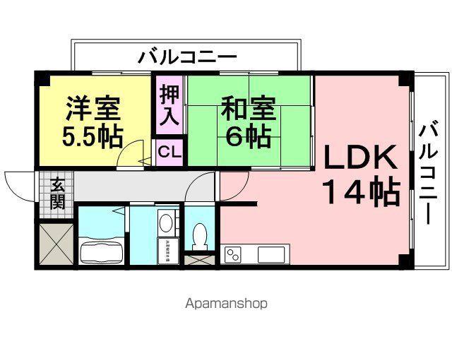 フォワイエセレスト1(2LDK/1階)の間取り写真