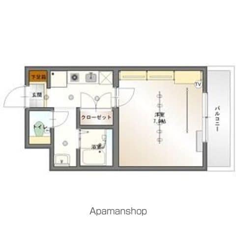 フロンティアU(1K/2階)の間取り写真