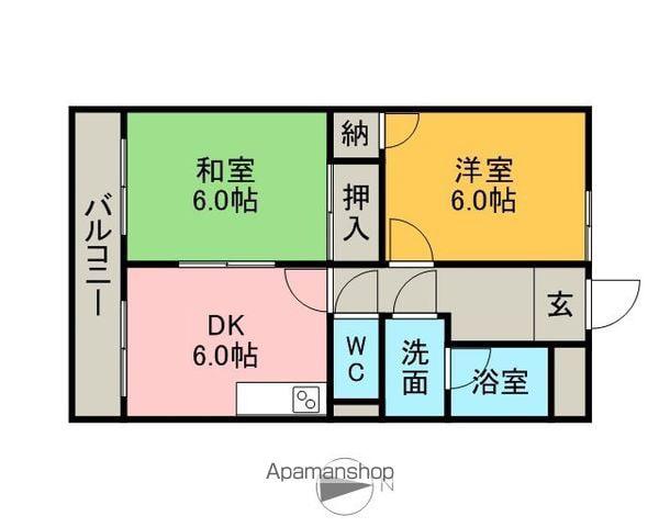 SURPLUS MAKI Ⅲ(2DK/2階)の間取り写真
