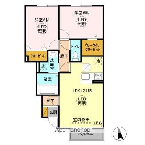 エルクルーズ(2LDK/1階)の間取り写真