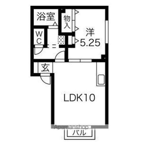 パナフローリッシュK(1LDK/2階)の間取り写真