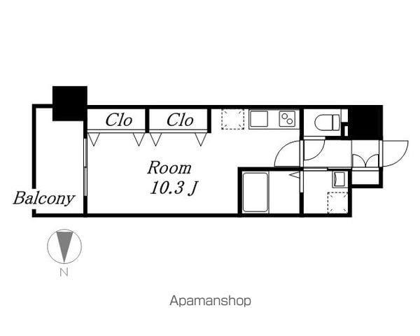LIBERTA CARINO(ワンルーム/9階)の間取り写真