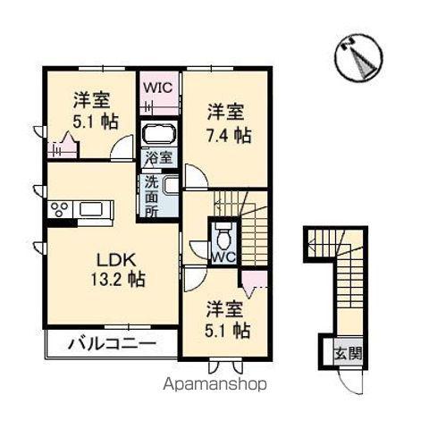 グランマストシエロ 1棟(3LDK/2階)の間取り写真