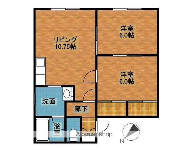 ブロックオブフラッツ(2LDK/1階)の間取り写真