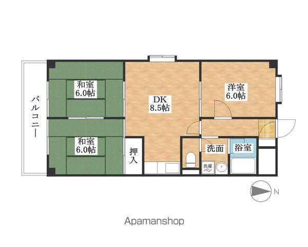 サンテラス花の木(3DK/4階)の間取り写真