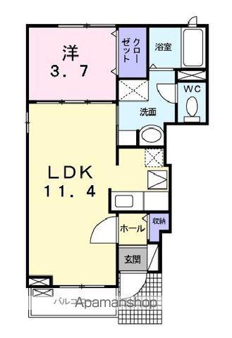 シュヴェスターⅡ(1LDK/1階)の間取り写真