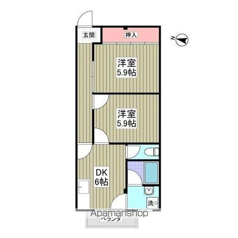 セントラルメゾン茂原(2DK/3階)の間取り写真