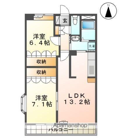 エスペランス清住(2LDK/2階)の間取り写真