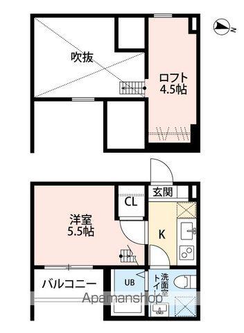 グラシア(1K/1階)の間取り写真