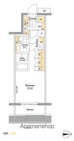 ザ・パークハビオ蔵前(ワンルーム/4階)の間取り写真