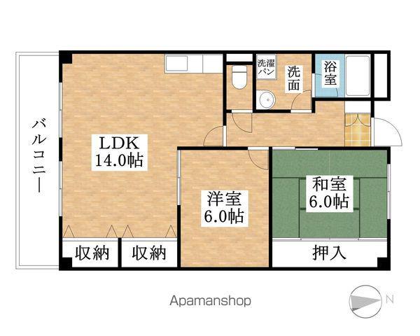 リンピアINOUE(2LDK/2階)の間取り写真