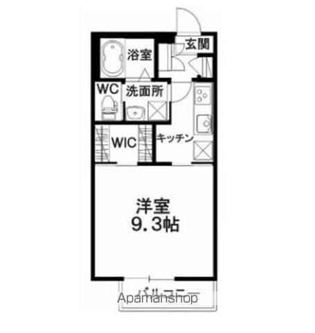 シャーメゾンプラントB(1K/1階)の間取り写真