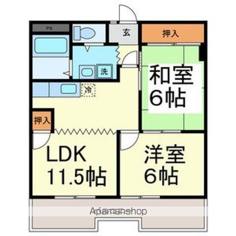 サンパーク大鐘Ⅲ(2LDK/3階)の間取り写真