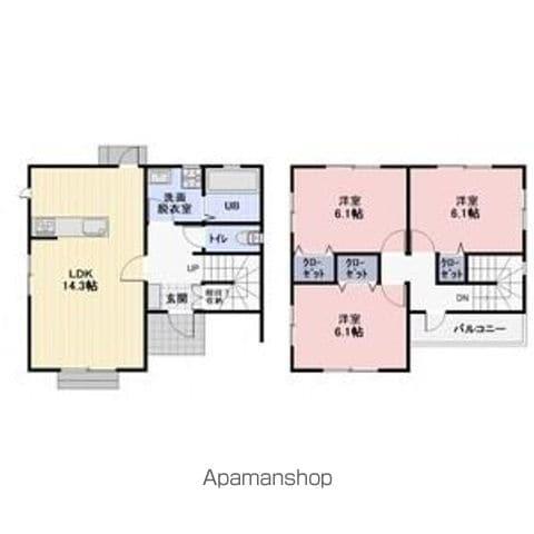 長野電鉄長野線 日野駅(長野) 徒歩9分 2階建 築2年(3LDK)の間取り写真