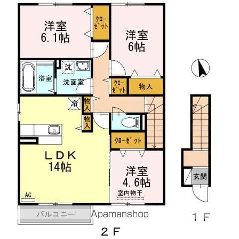 クリアル曙(3LDK/2階)の間取り写真
