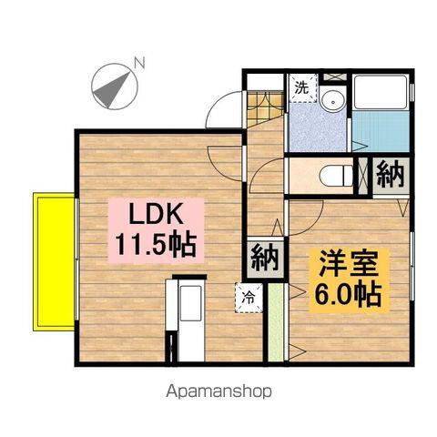 フルール・ロメリア(1LDK/2階)の間取り写真