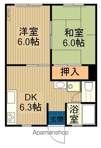 ハイム1.5百槻(2DK/1階)の間取り写真