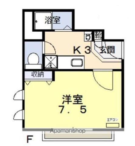 メゾン・ド・青山(1K/3階)の間取り写真