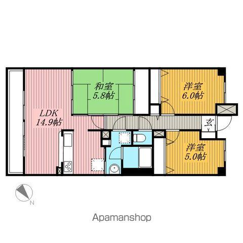 ライオンズマンション千葉グランドタワー(3LDK/20階)の間取り写真