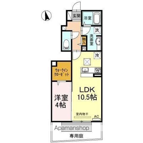 フェルマータ(1LDK/1階)の間取り写真