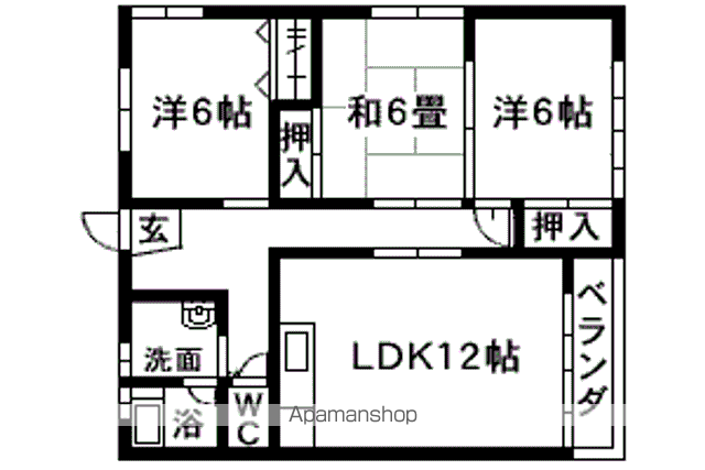 第二 大松コーポ(3LDK/2階)の間取り写真