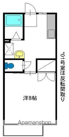 はしかべ荘 F棟(1K/2階)の間取り写真