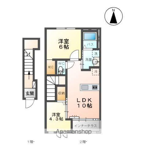 オアーゼ(2LDK/2階)の間取り写真