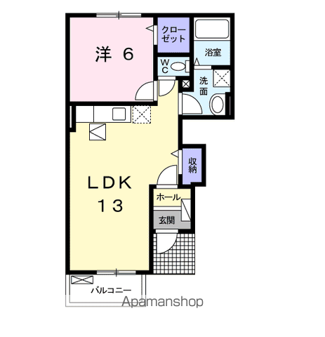 メゾン・ド・レネットI(1LDK/1階)の間取り写真