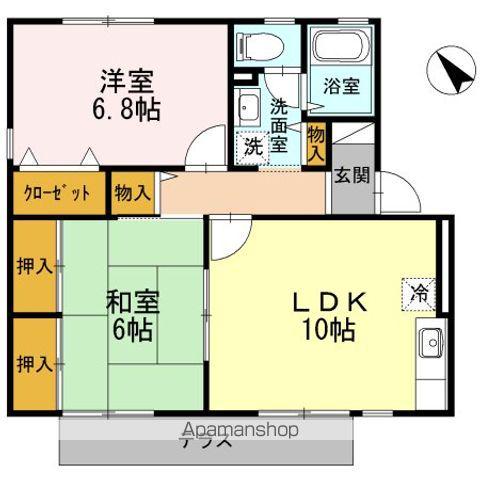 サンハイム東河原 Ⅱ棟(2LDK/1階)の間取り写真