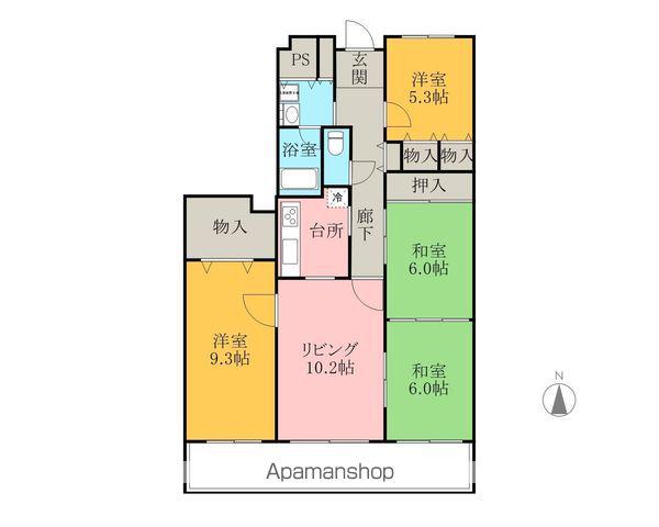 岸和田コーポラス(4LDK/11階)の間取り写真