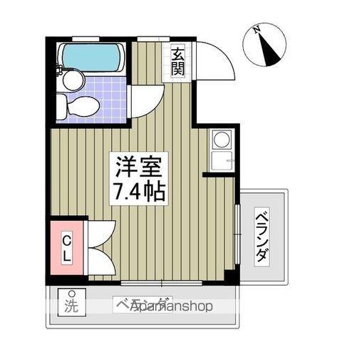 神広ハイム(ワンルーム/2階)の間取り写真