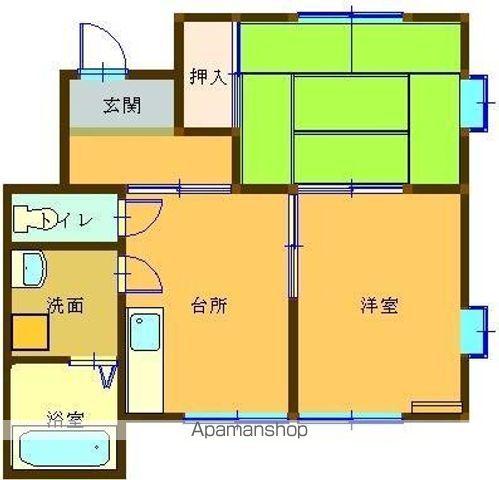 西前アパート(2DK/1階)の間取り写真