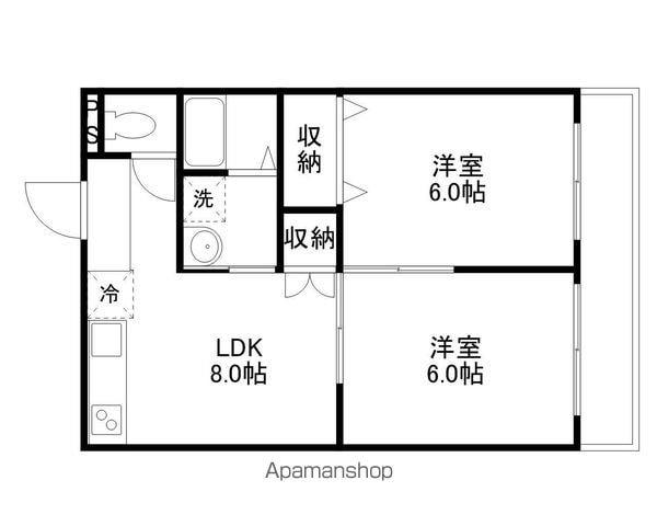フォルサ1番館(2LDK/3階)の間取り写真