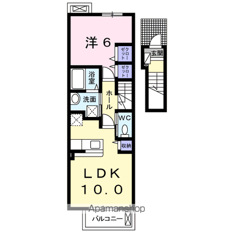 プランドール セゾン1(1LDK/2階)の間取り写真
